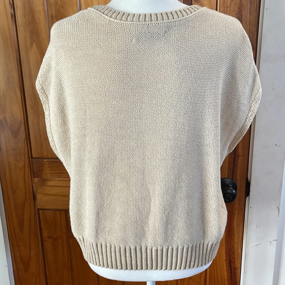 LOFT Beige Knit Muscle Tee - Picture 3 of 7